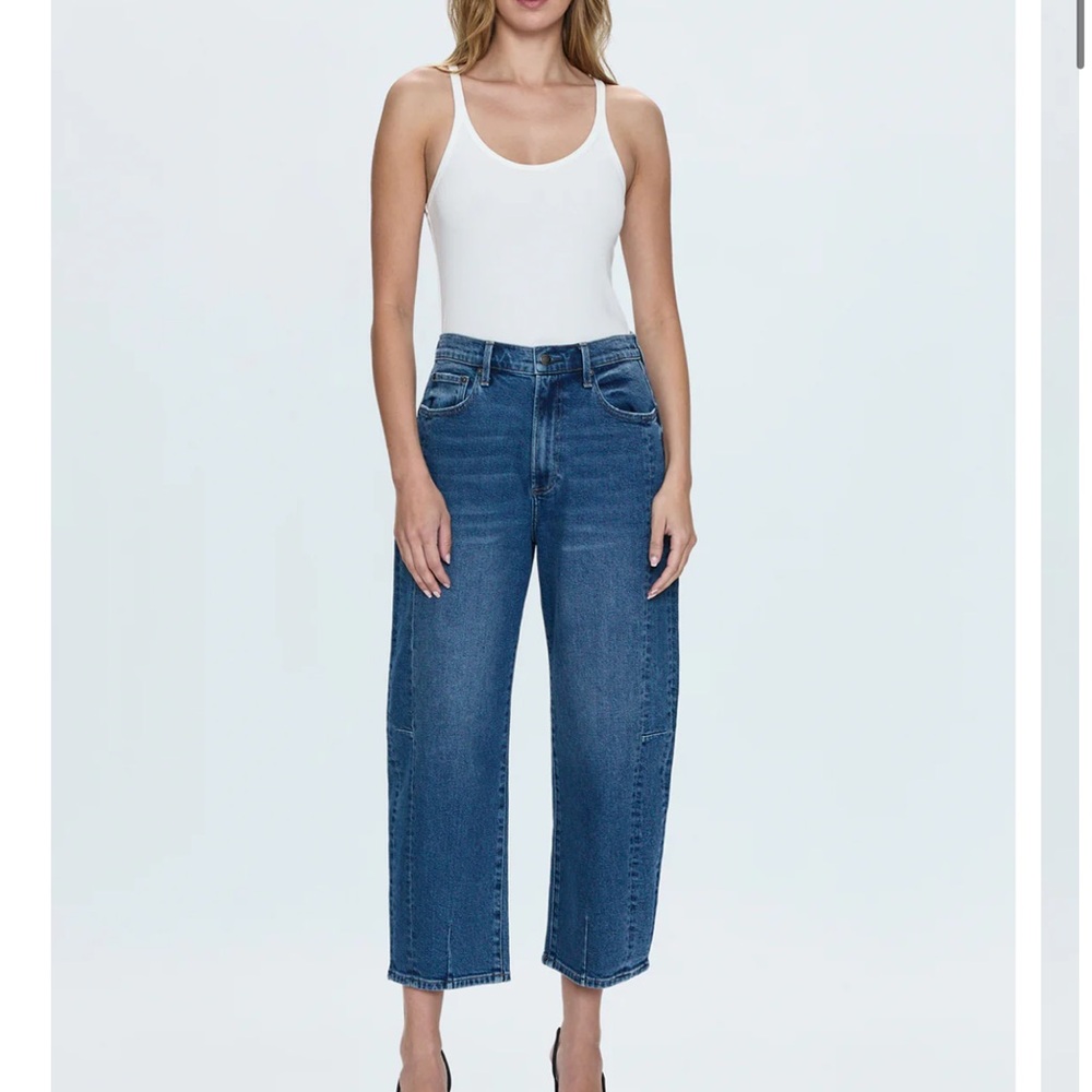 Pistola Eli Barrel Petite Dark Blue Denim Jeans